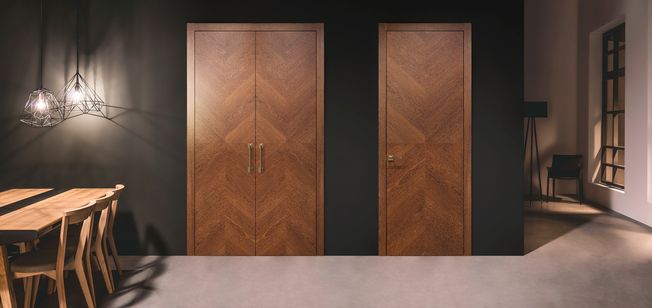 Dažytos vidaus durys iš medienos karkaso ir MDF plokštės LŠ34-03